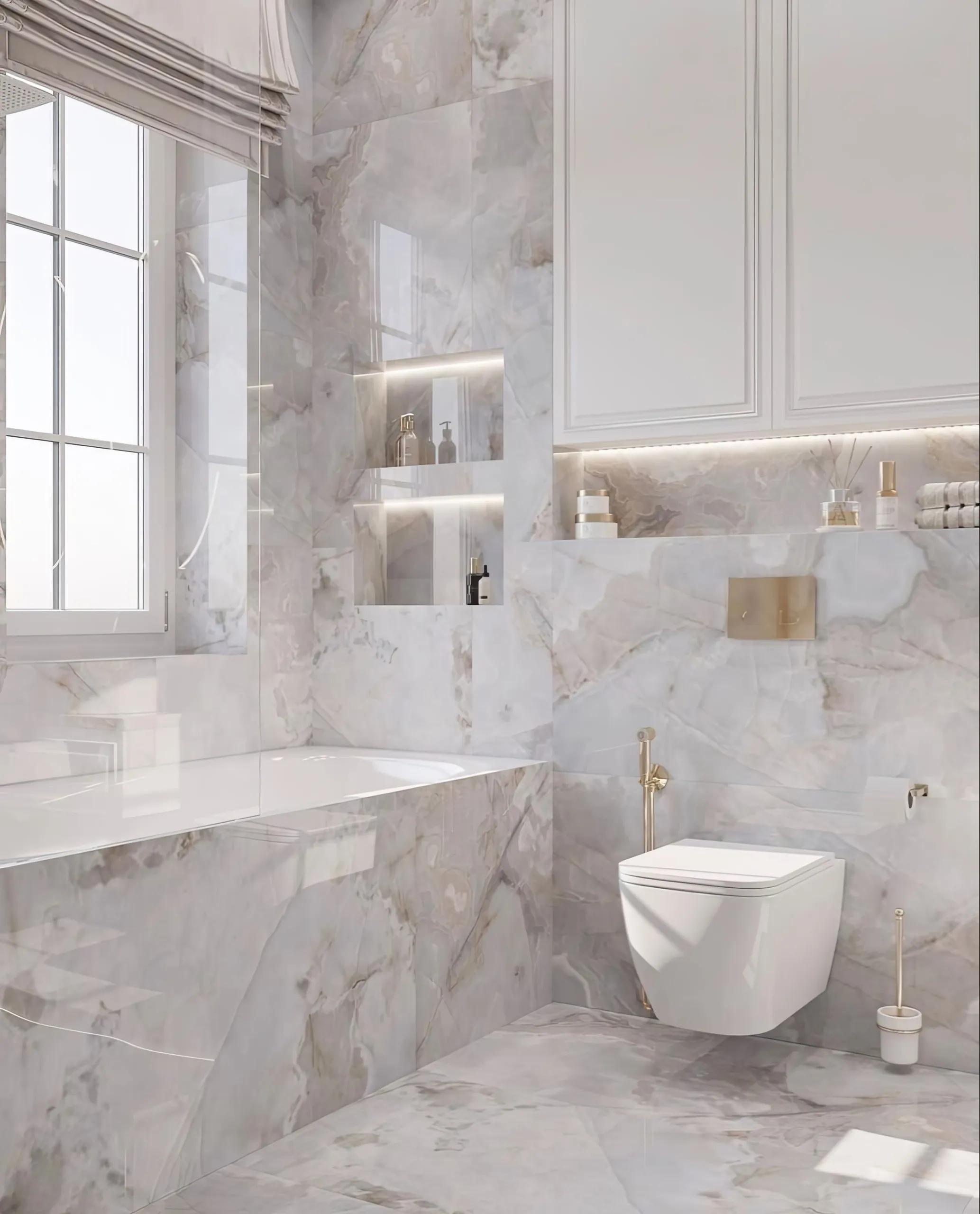 Bright bathroom for professional deep cleaning