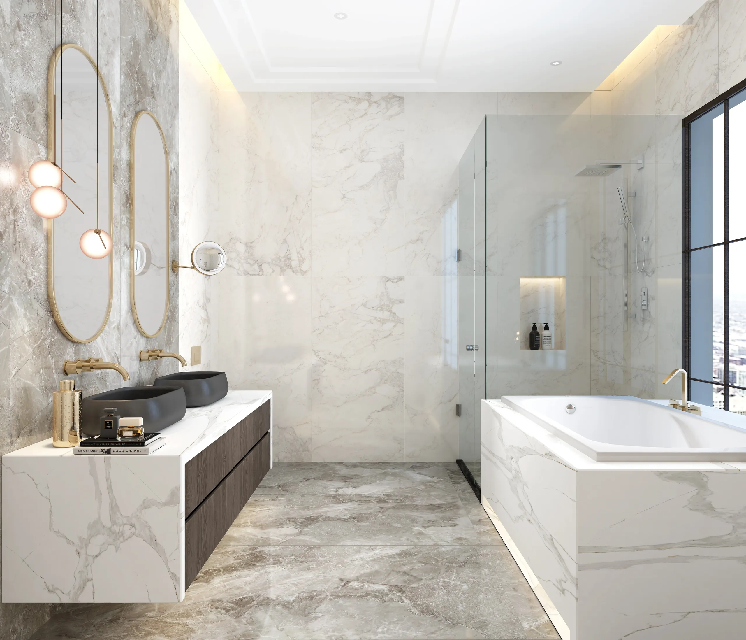 Finished bathroom after post-construction cleaning