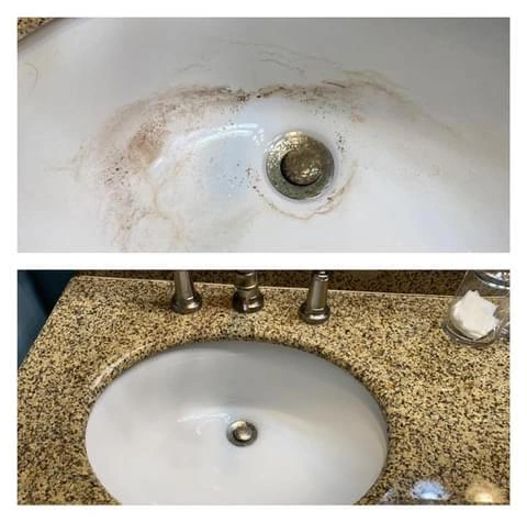 Professional bathroom sink cleaning